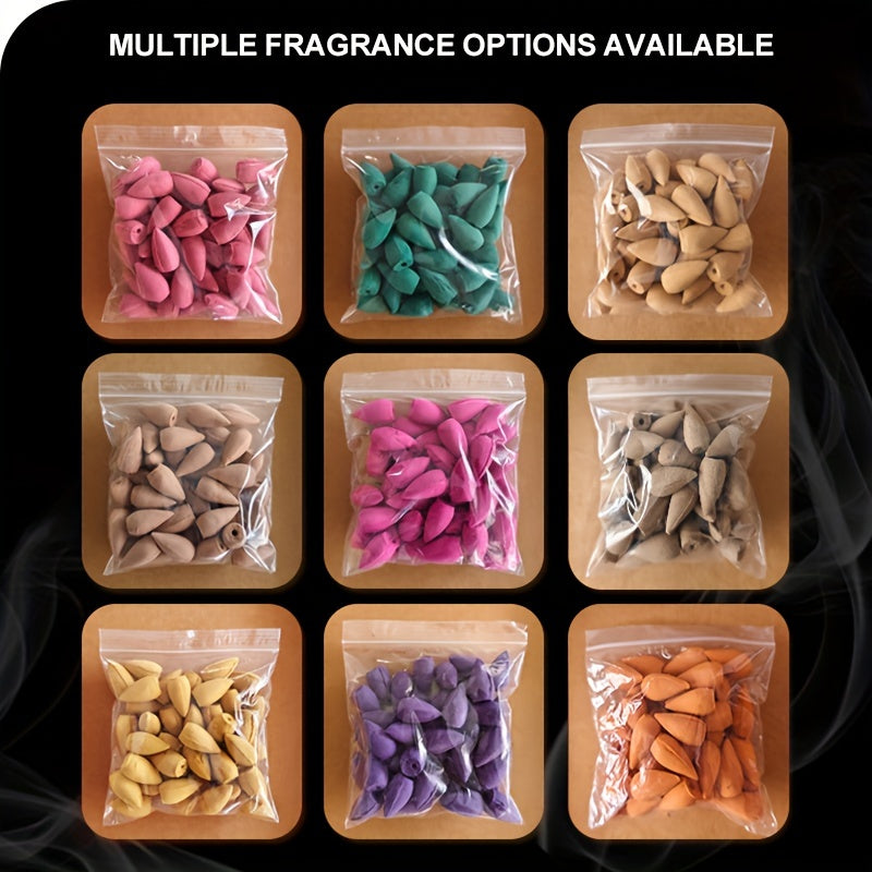 🕯️ 378-delige Wierookkegels Set – Mix van 9 Geuren voor Ontspanning, Meditatie & Decoratie