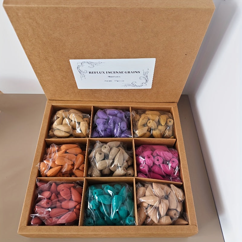 🕯️ 378-delige Wierookkegels Set – Mix van 9 Geuren voor Ontspanning, Meditatie & Decoratie