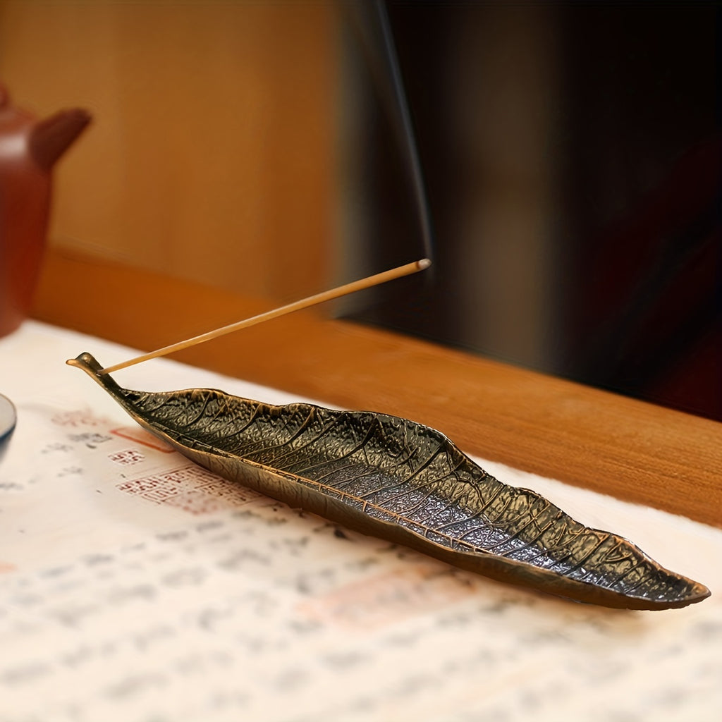 🍃 Elegante Metalen Bodhi Blad Geurstickhouder