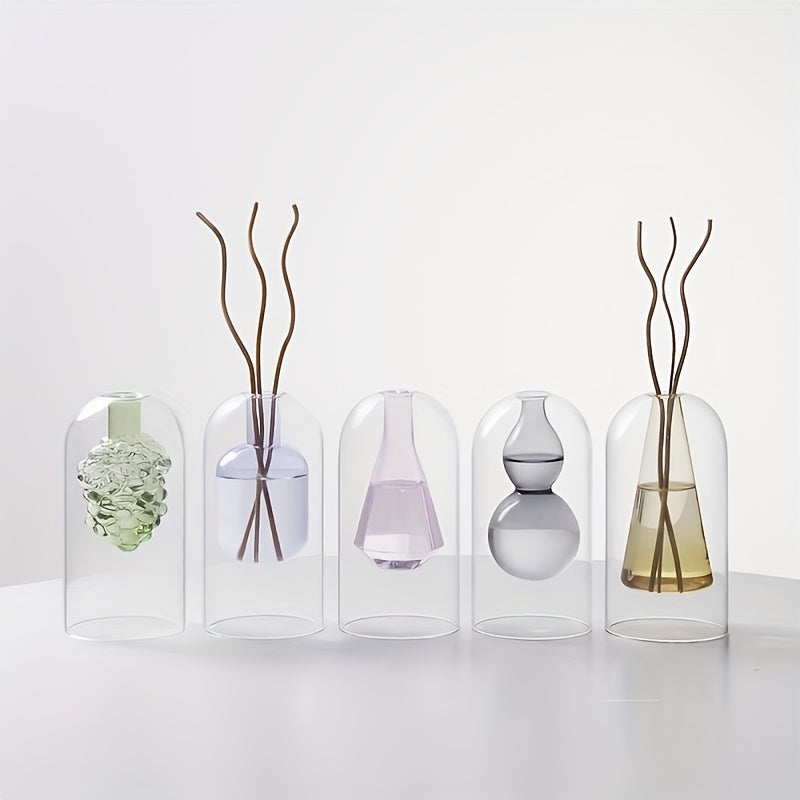 🌸 Elegante Dubbelglas Aromatherapie Diffuser – Stijlvolle Geurverspreider & Woondecoratie