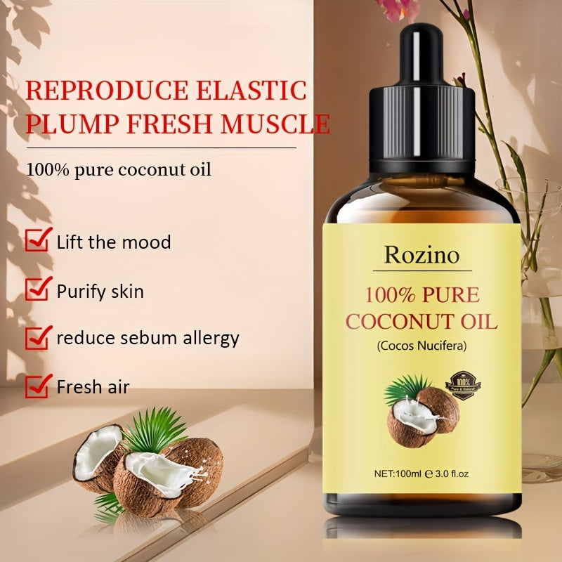 🥥 ROZINO Pure Kokosolie – Natuurlijke Verzorging van Top tot Teen