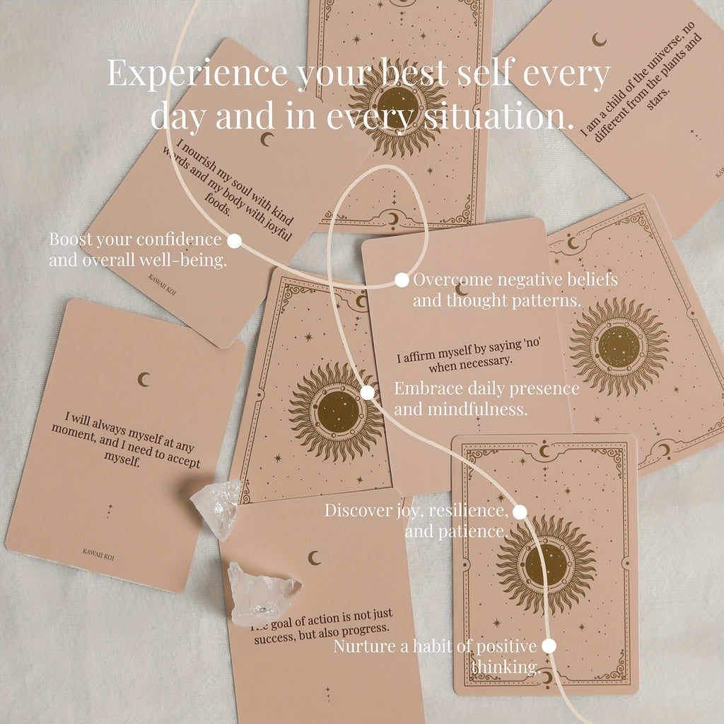 💖 Affirmatiekaarten voor Vrouwen – 54 Positieve Kaarten + Houder