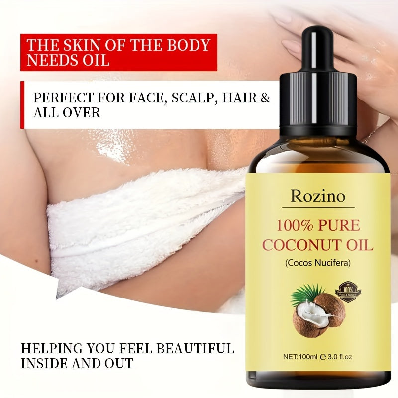 🥥 ROZINO Pure Kokosolie – Natuurlijke Verzorging van Top tot Teen