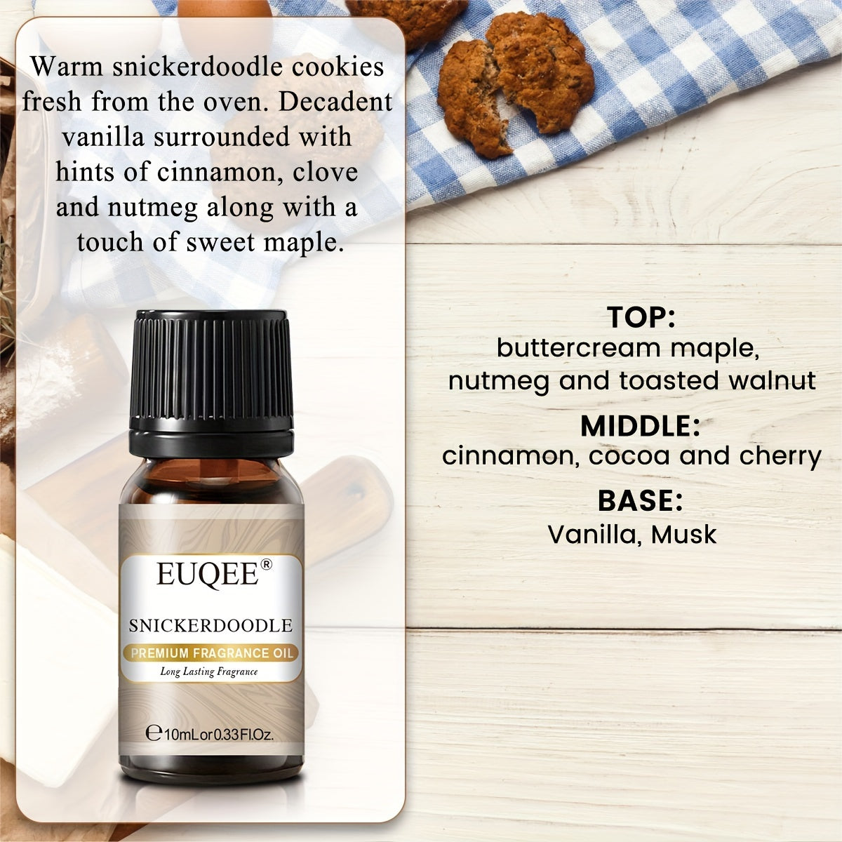 6-delige Geurolie Set (10ml) – Herfstige & Zoete Aroma’s voor Diffuser, Kaarsen & Meer