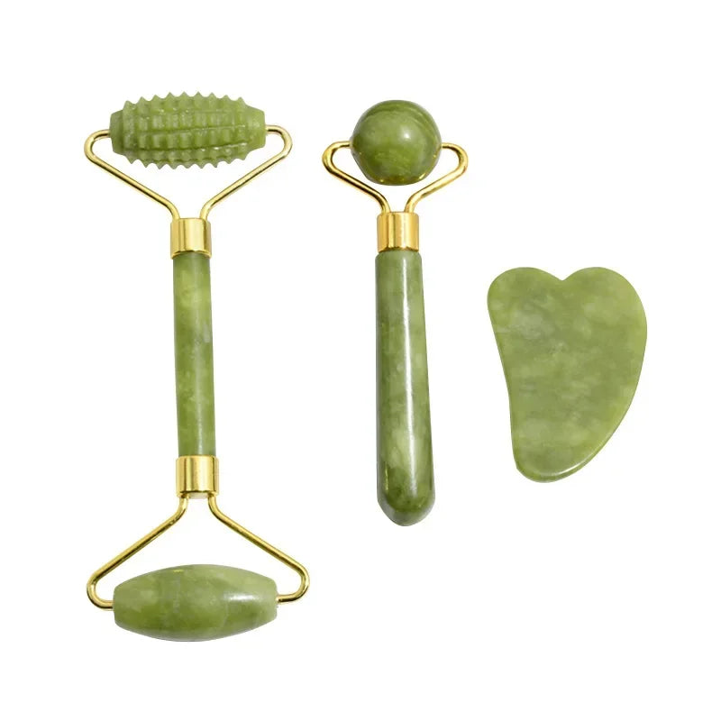 Natuurlijke Jade Roller & Gua Sha – Gezicht, Nek & Lichaamsmassage | Acupunctuur & Oogzorg Spa Tool