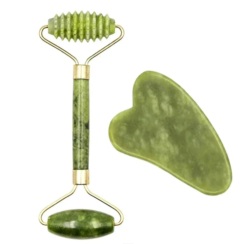 Natuurlijke Jade Roller & Gua Sha – Gezicht, Nek & Lichaamsmassage | Acupunctuur & Oogzorg Spa Tool