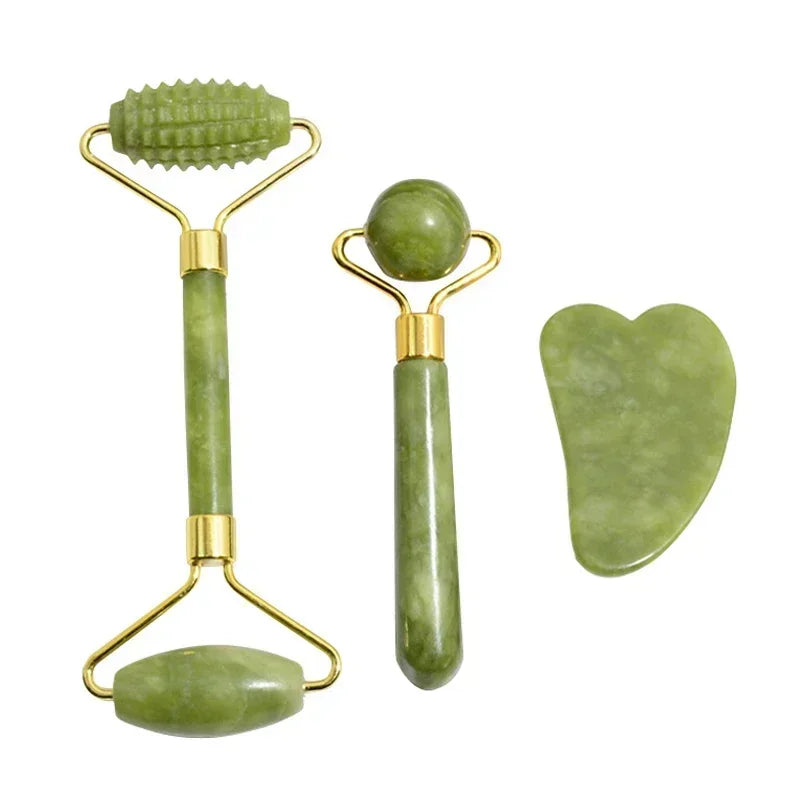 Natuurlijke Jade Roller & Gua Sha – Gezicht, Nek & Lichaamsmassage | Acupunctuur & Oogzorg Spa Tool