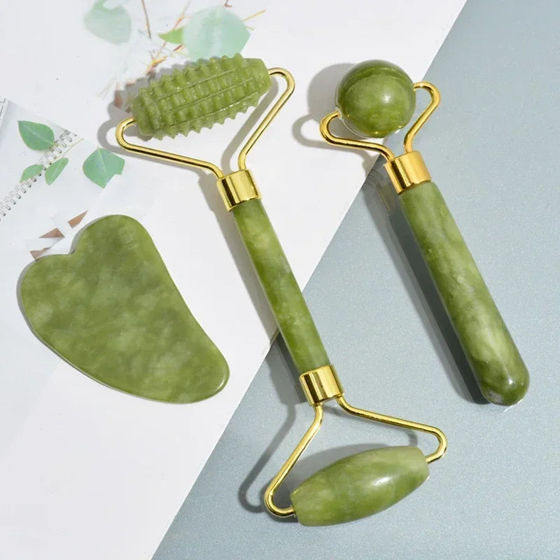 Natuurlijke Jade Roller & Gua Sha – Gezicht, Nek & Lichaamsmassage | Acupunctuur & Oogzorg Spa Tool