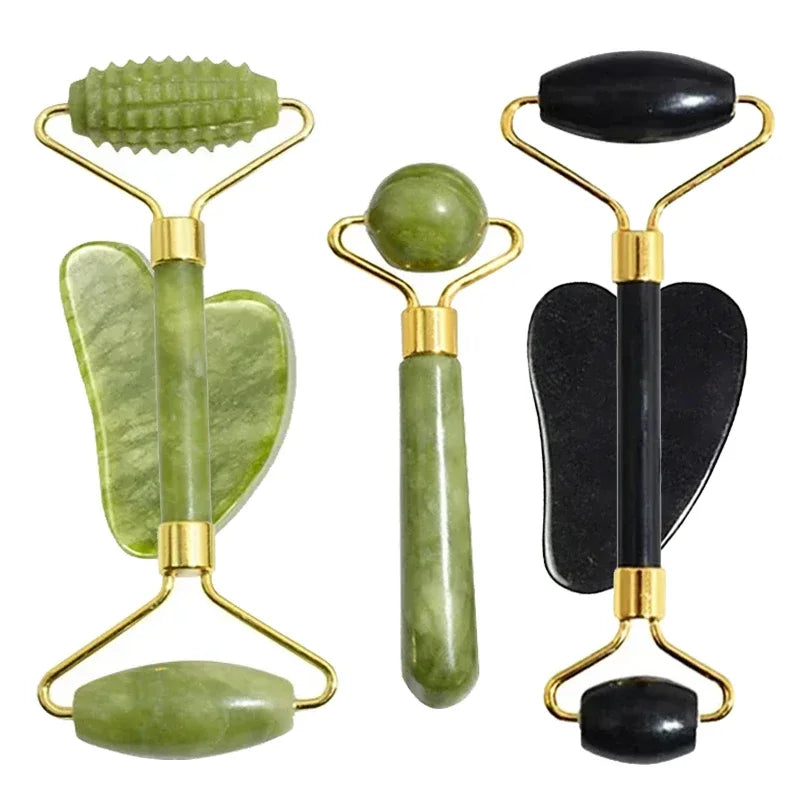 Natuurlijke Jade Roller & Gua Sha – Gezicht, Nek & Lichaamsmassage | Acupunctuur & Oogzorg Spa Tool