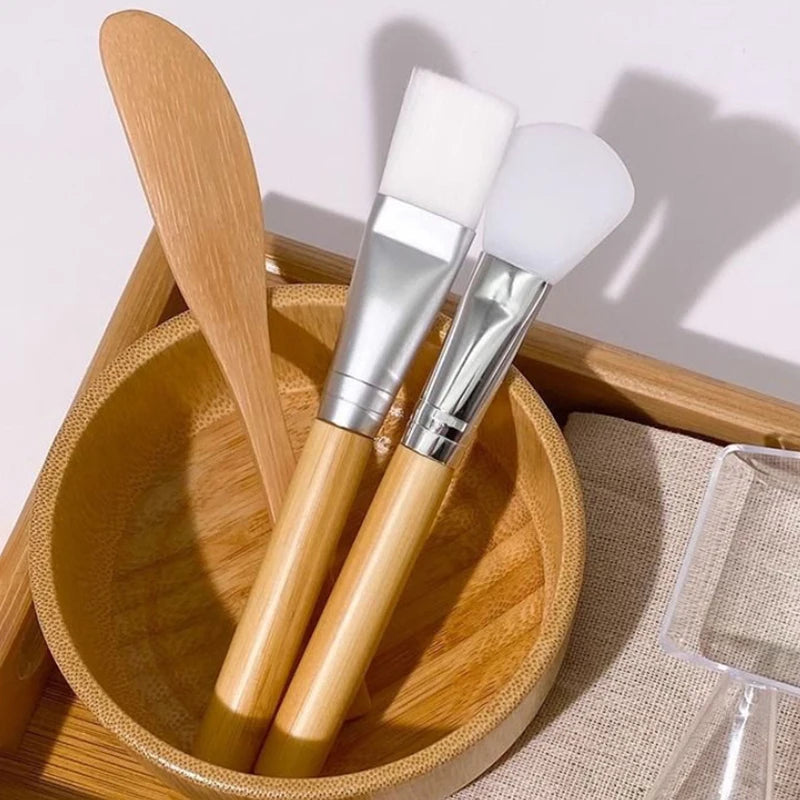 1 Set Vrouwen DIY Gezichtsmasker Kit – Compleet met Bamboe Kom, Mengstok, Lepel & Spatel