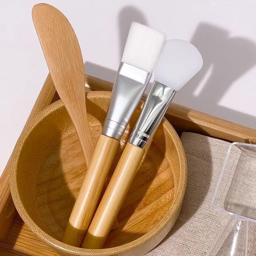 1 Set Vrouwen DIY Gezichtsmasker Kit – Compleet met Bamboe Kom, Mengstok, Lepel & Spatel