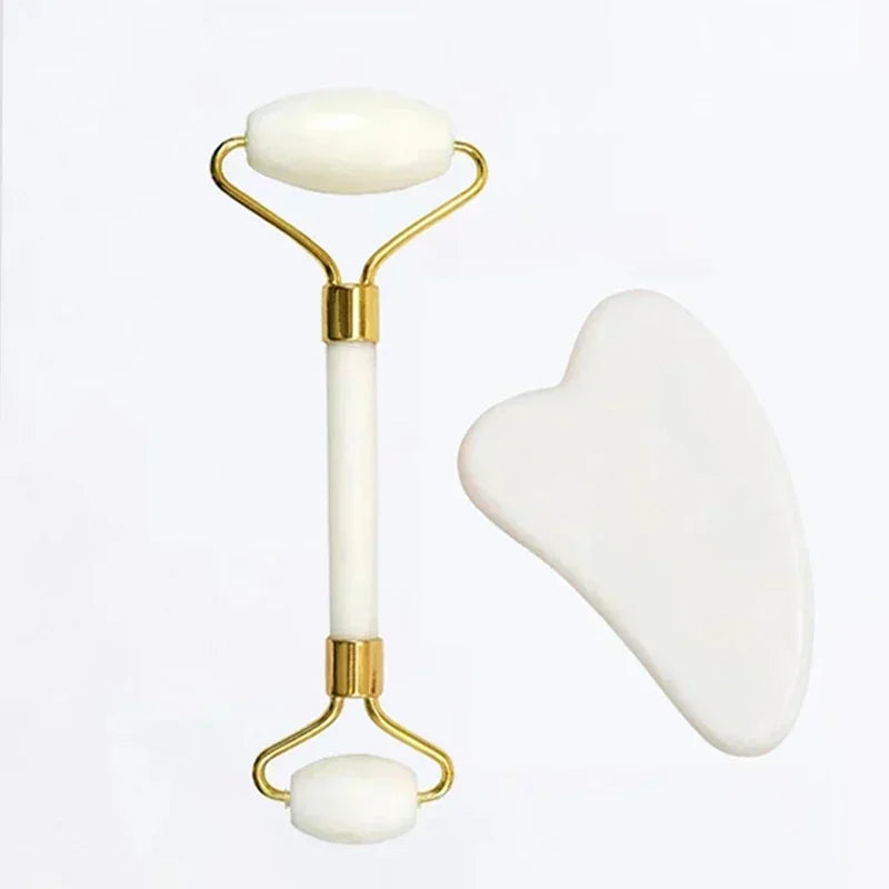 Natuurlijke Jade Roller & Gua Sha – Gezicht, Nek & Lichaamsmassage | Acupunctuur & Oogzorg Spa Tool