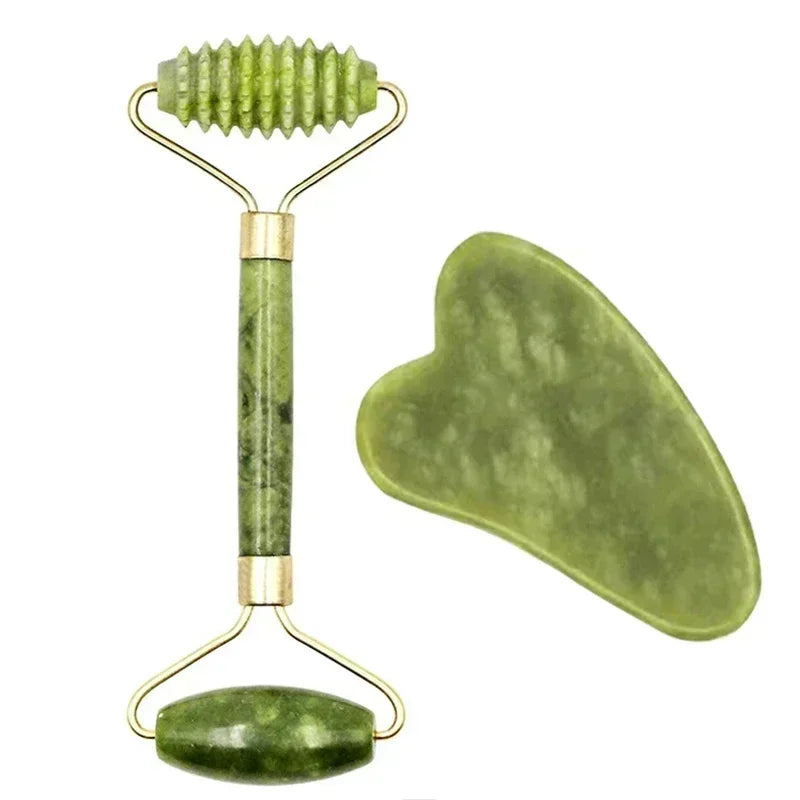 Natuurlijke Jade Roller & Gua Sha – Gezicht, Nek & Lichaamsmassage | Acupunctuur & Oogzorg Spa Tool