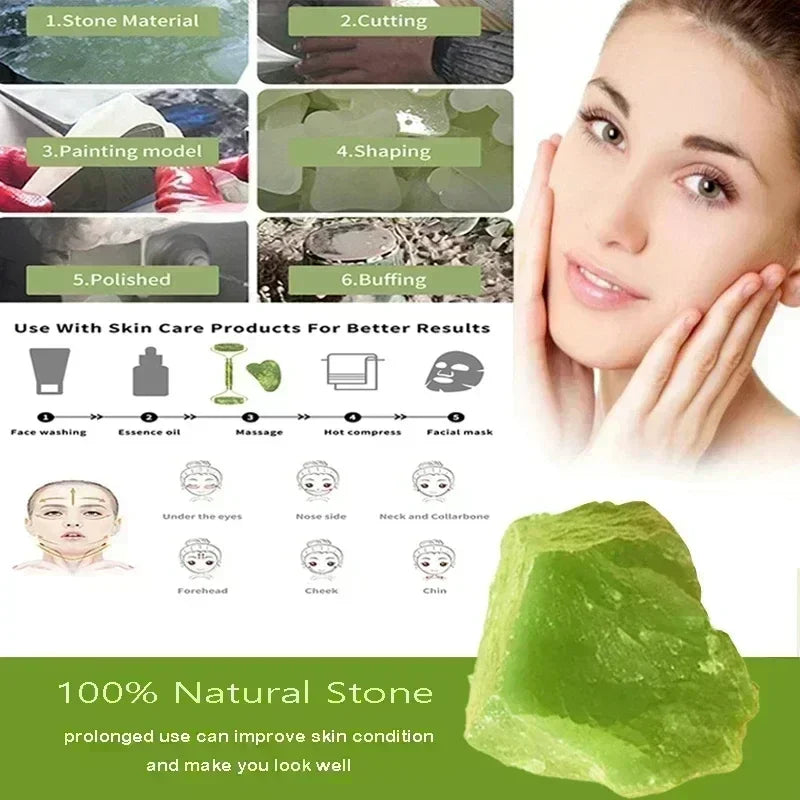 Natuurlijke Jade Roller & Gua Sha – Gezicht, Nek & Lichaamsmassage | Acupunctuur & Oogzorg Spa Tool