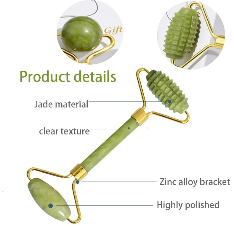Natuurlijke Jade Roller & Gua Sha – Gezicht, Nek & Lichaamsmassage | Acupunctuur & Oogzorg Spa Tool