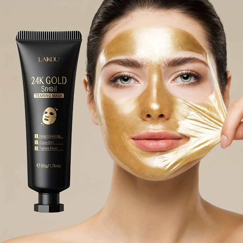 ✨ LAIKOU Gouden Tearing Masker – 50g | Hypoallergeen & Formaldehydevrij | Luxe Gezichtsmasker voor Diepe Reiniging