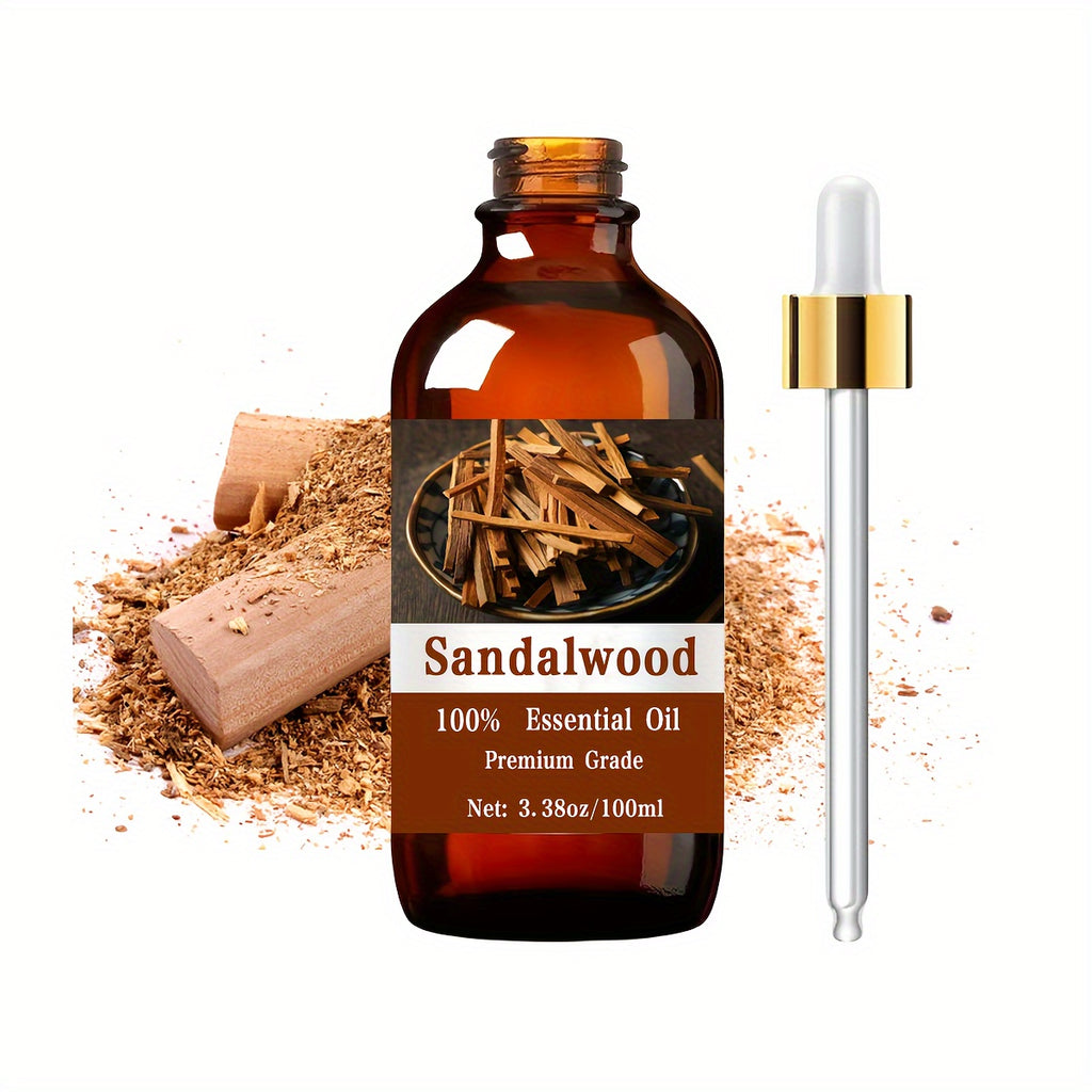 🌿 Sandelhout Essentiële Olie 100ml – 100% Natuurlijk & Veelzijdig voor Huid, Haar en Geurbeleving
