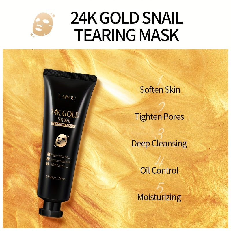 ✨ LAIKOU Gouden Tearing Masker – 50g | Hypoallergeen & Formaldehydevrij | Luxe Gezichtsmasker voor Diepe Reiniging